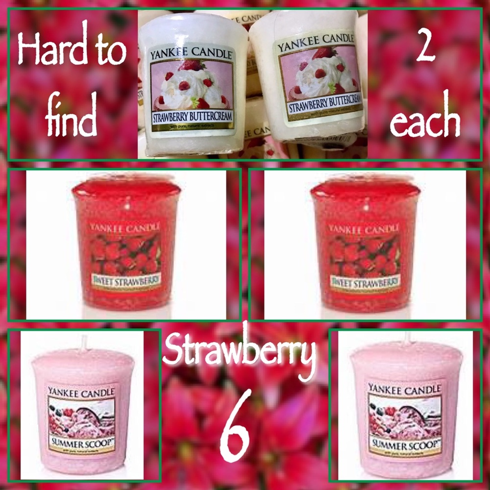 6 Yankee Candle Strawberry buttercream summer scoop Fruit mixed lot
